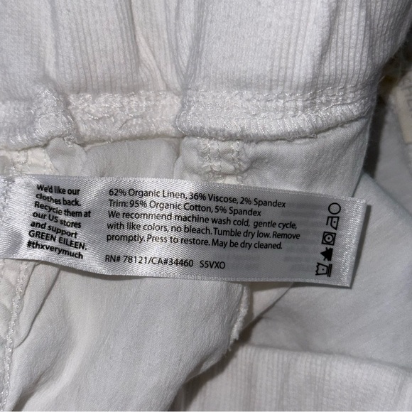 Eileen Fisher Organic Linen Cargo Jogger Pant XL White Ankle Cargo Pull on - Picture 11 of 11